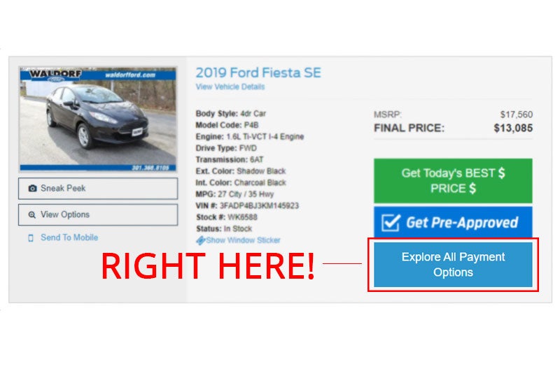 Online Shopper Tool at Waldorf Ford